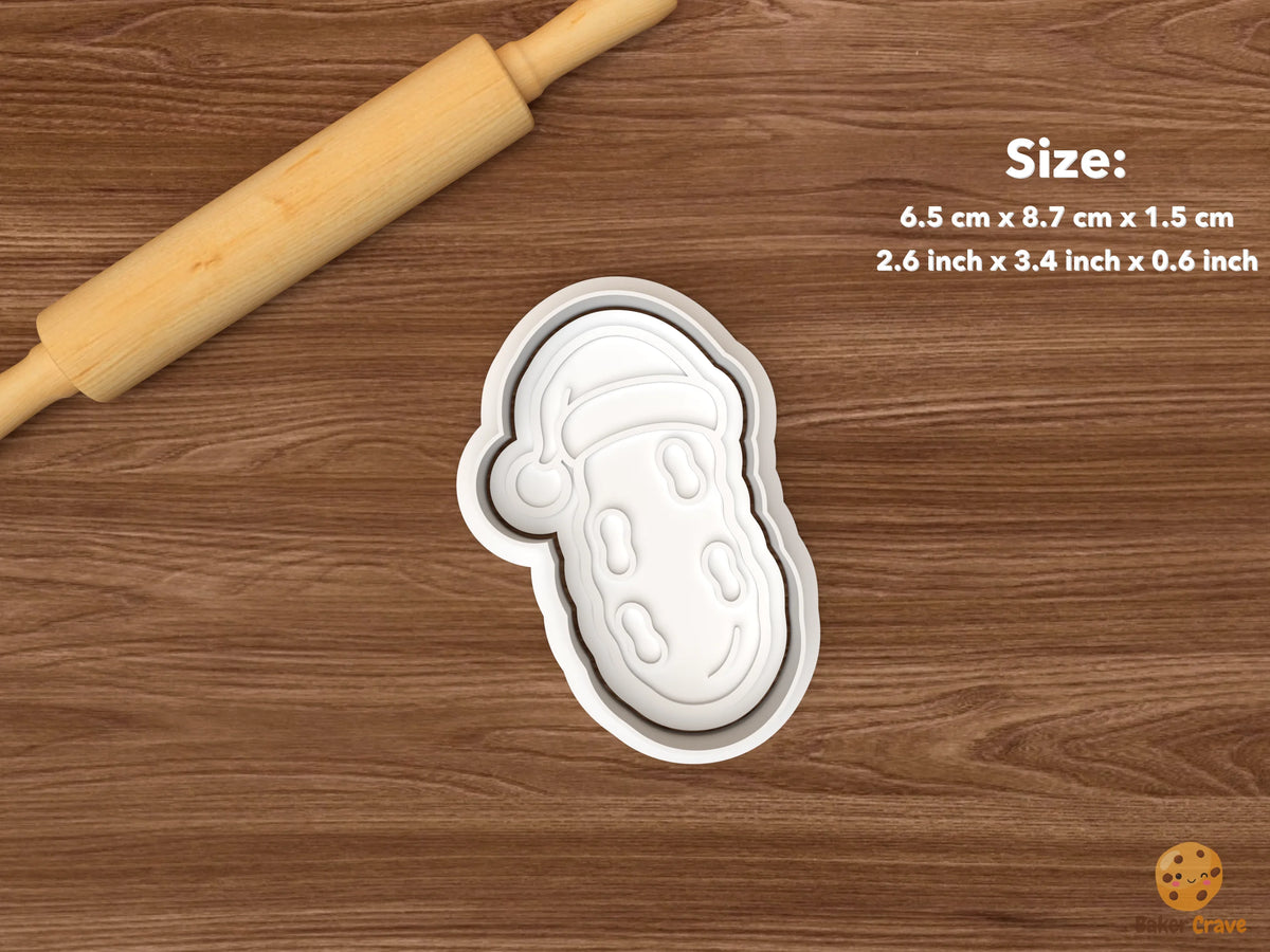 Christmas Pickle Hunt Cookie Cutter Set STL File - single santa hat pickle