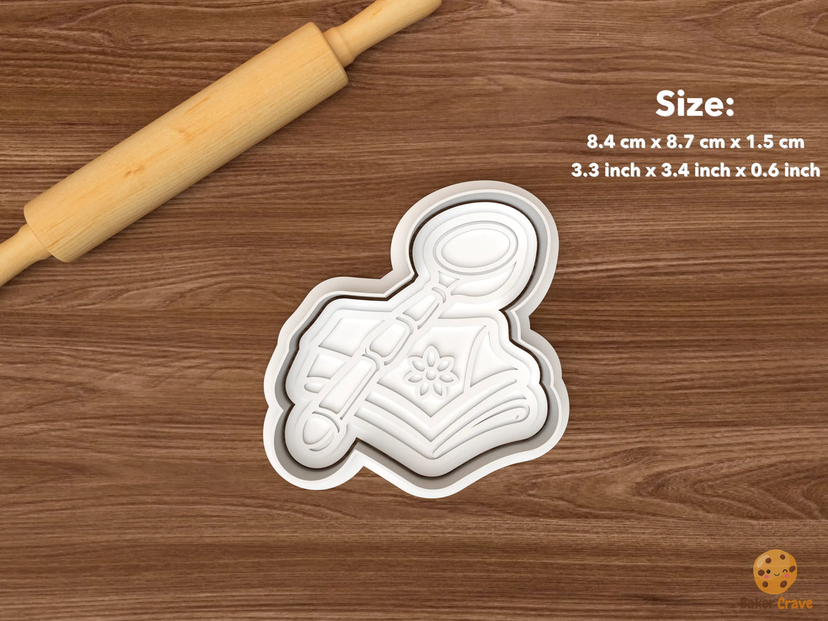 Christmas Punch Bowl Cookie Cutter Set STL File - single folded napkin with utensil
