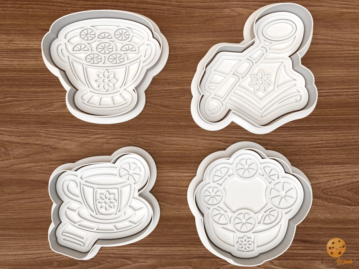 Christmas Punch Bowl Cookie Cutter Set STL File - 01 set main
