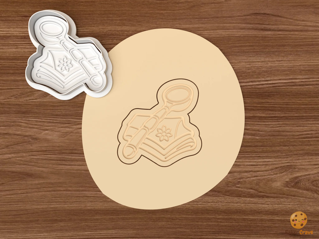 Christmas Punch Bowl Cookie Cutter Set STL File - dough folded napkin with utensil