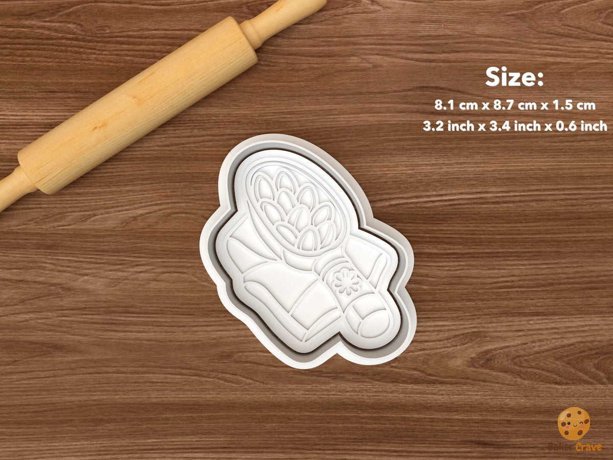Christmas Roasted Almond Stall Cookie Cutter Set STL File - single wrapped almond package