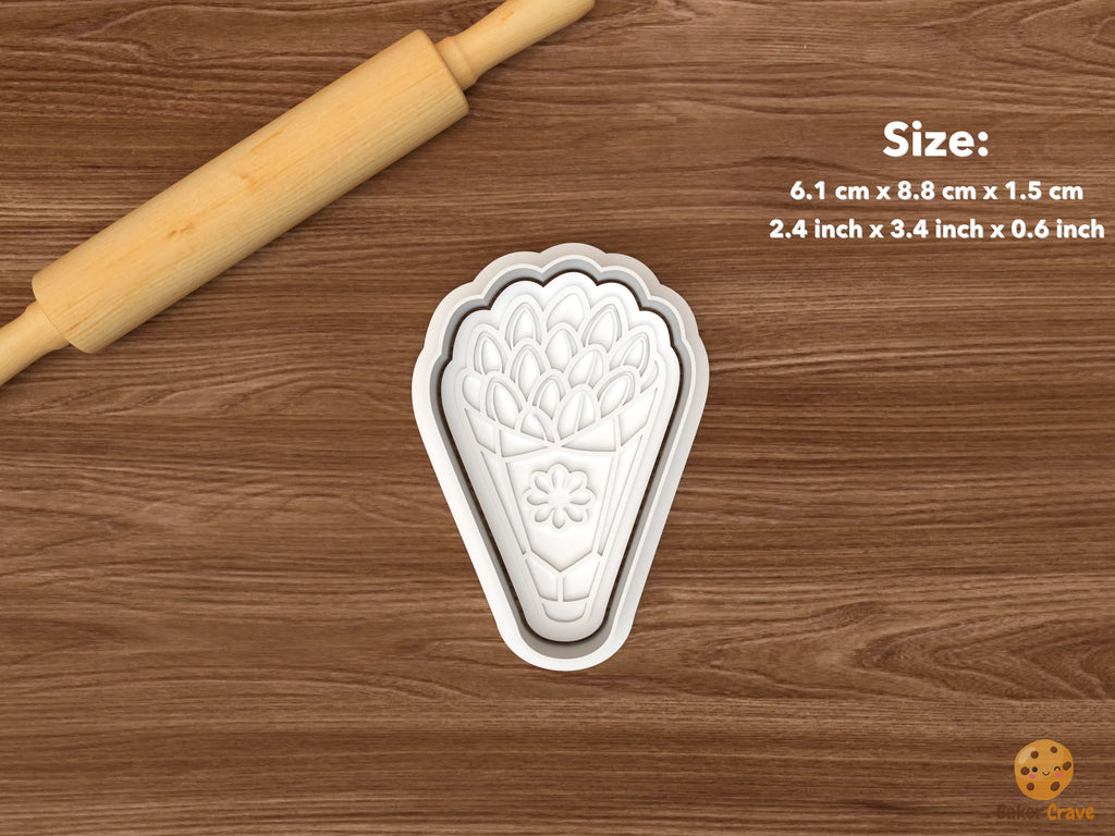 Christmas Roasted Almond Stall Cookie Cutter Set STL File - single roasted almond paper cone