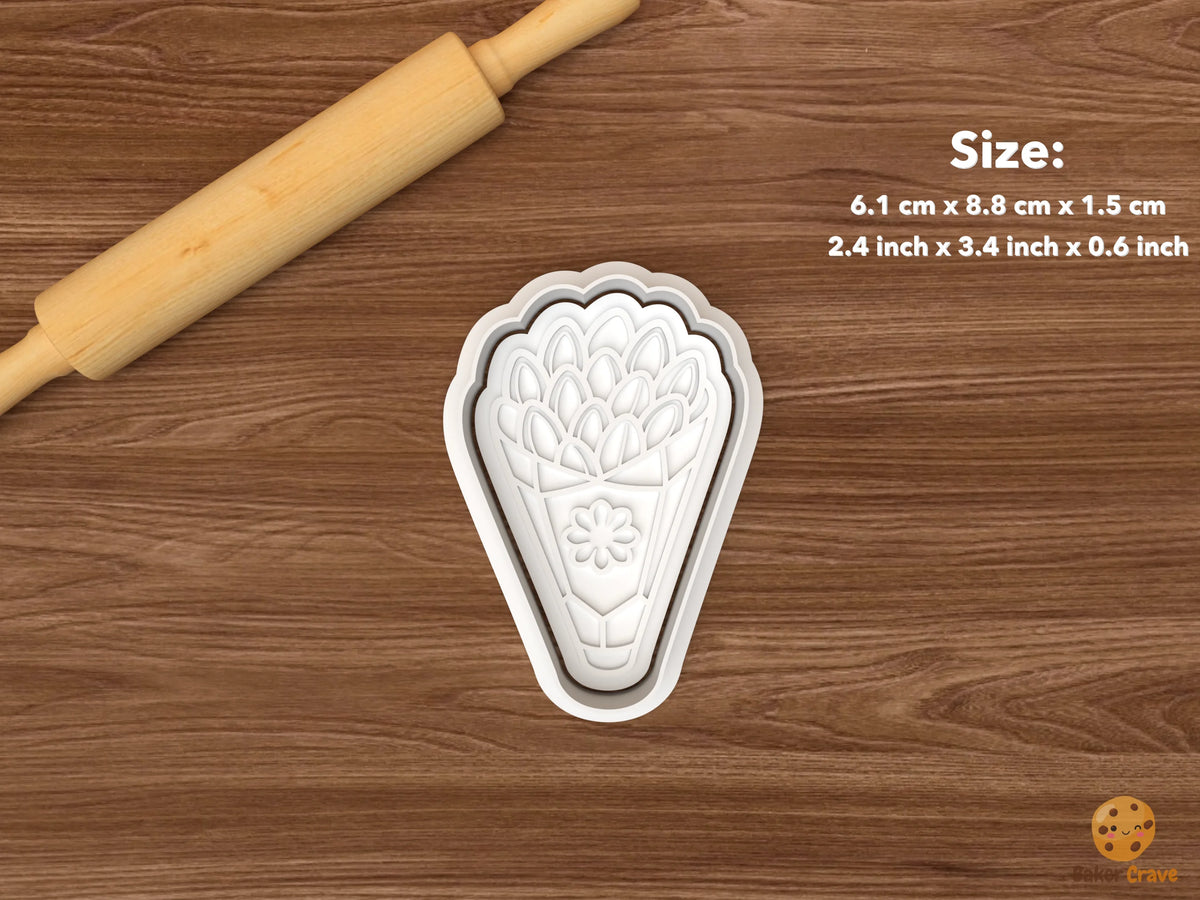 Christmas Roasted Almond Stall Cookie Cutter Set STL File - single roasted almond paper cone