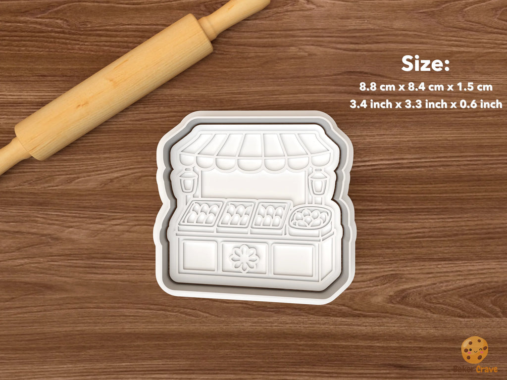 Christmas Roasted Almond Stall Cookie Cutter Set STL File - single roasted almond market stall