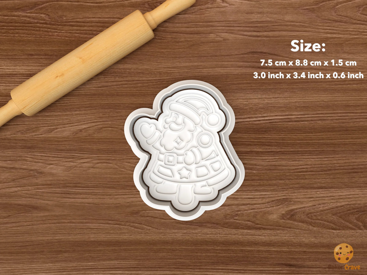 Christmas Shadow Puppet Show Cookie Cutter Set STL File - single santa claus puppet