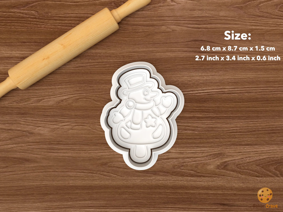 Christmas Shadow Puppet Show Cookie Cutter Set STL File - single snowman puppet