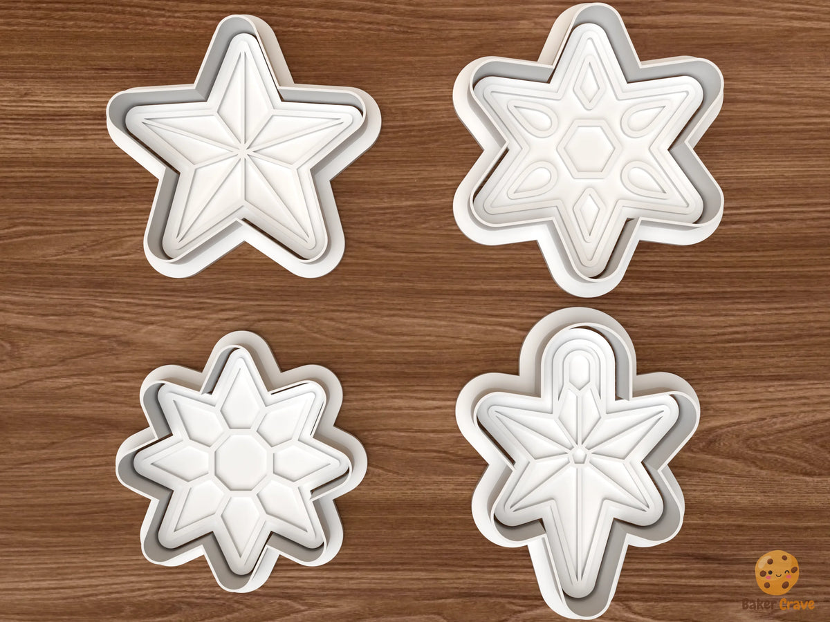 Christmas Star Lantern Cookie Cutter Set STL File - 01 set main