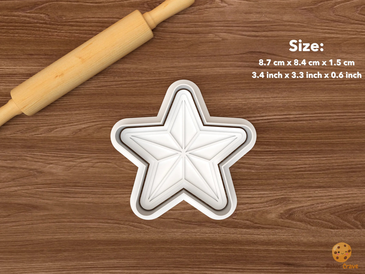 Christmas Star Lantern Cookie Cutter Set STL File - single faceted five point star