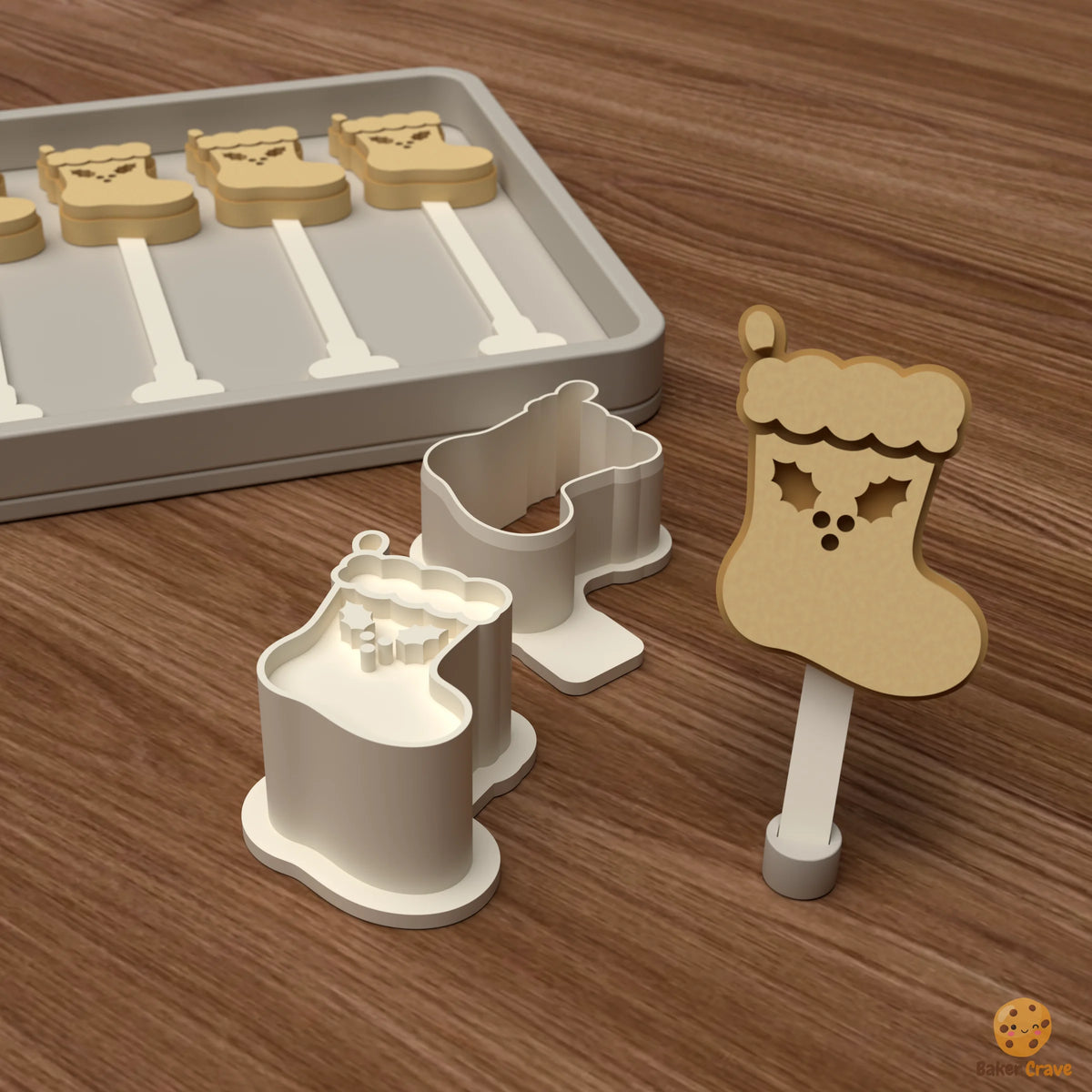 Christmas Stocking Cake Pop Mold STL File