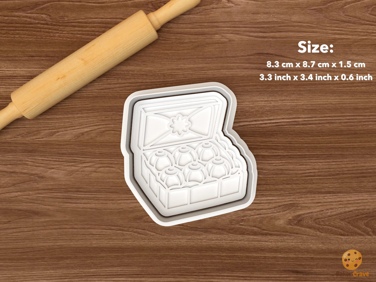 Christmas Sugar Plum Sweets Cookie Cutter Set STL File - single open candy gift box
