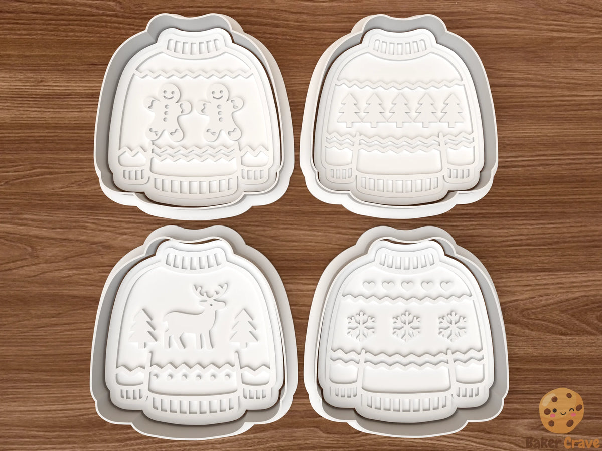 Christmas Sweater Cookie Cutter Set STL File - sweater1