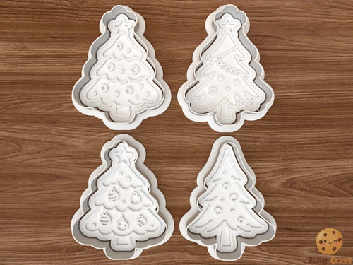 Christmas Tree Cookie Cutter Set STL File - xmast1