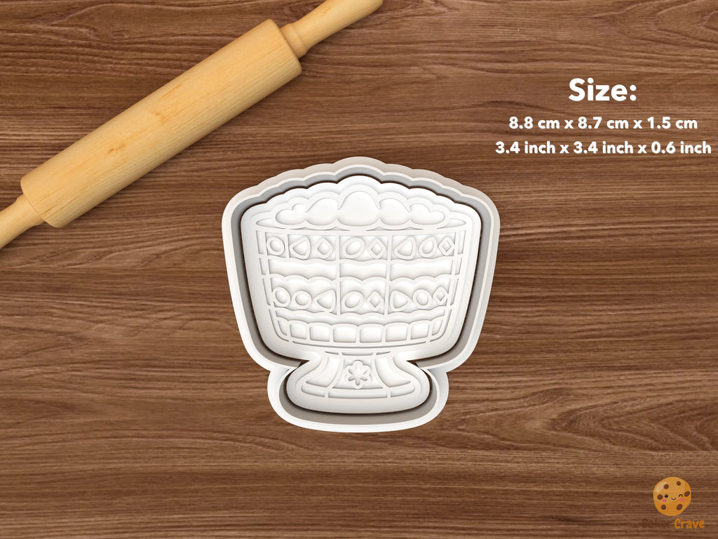 Christmas Trifle Cookie Cutter Set STL File - single pedestal trifle dish