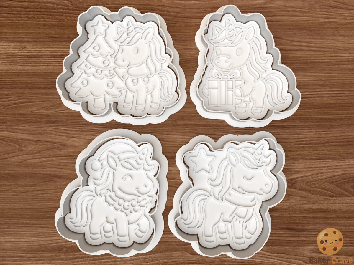 Christmas Unicorn Cookie Cutter Set - unicorn1f