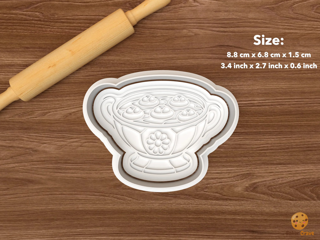 Christmas Wassail Cookie Cutter Set STL File - single wassail punch bowl