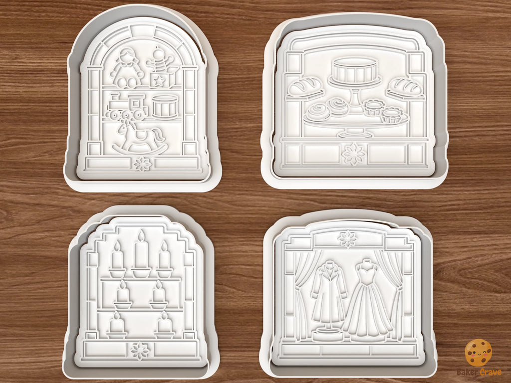 Christmas Window Display Cookie Cutter Set STL File - 01 set main