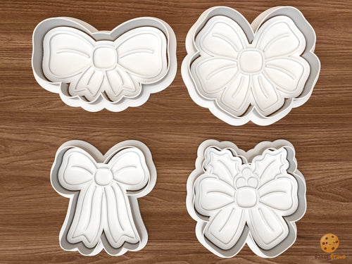 Classic Christmas Bows Cookie Cutter Set STL File