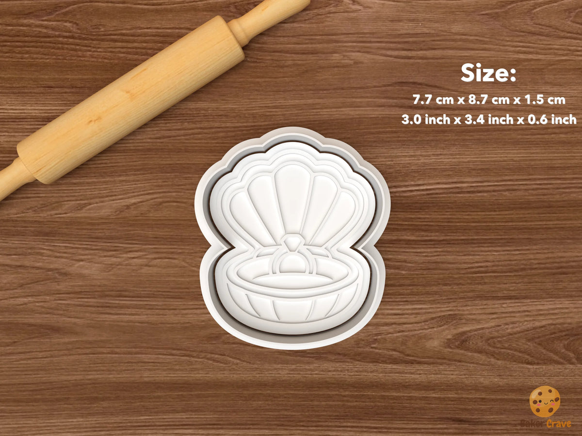 Coastal Bride Cookie Cutter Set - single clamshell ring box