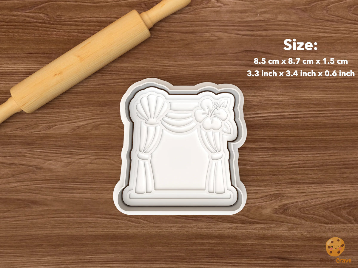 Coastal Bride Cookie Cutter Set - single beach wedding arch