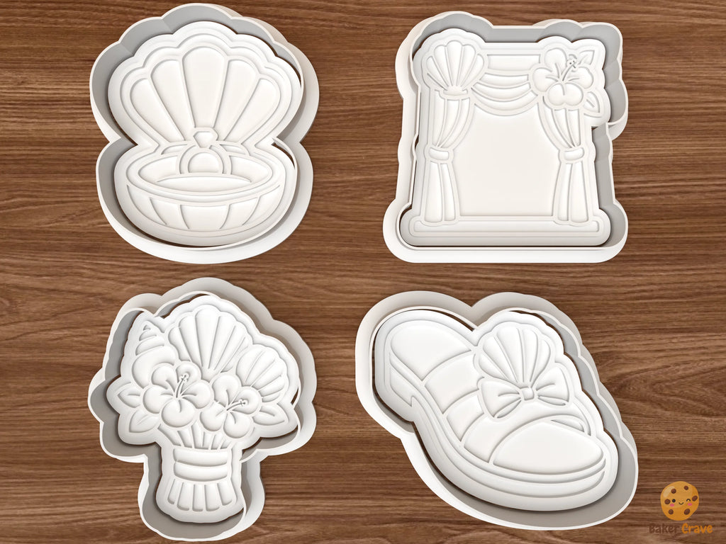 Coastal Bride Cookie Cutter Set STL File - 01 set main