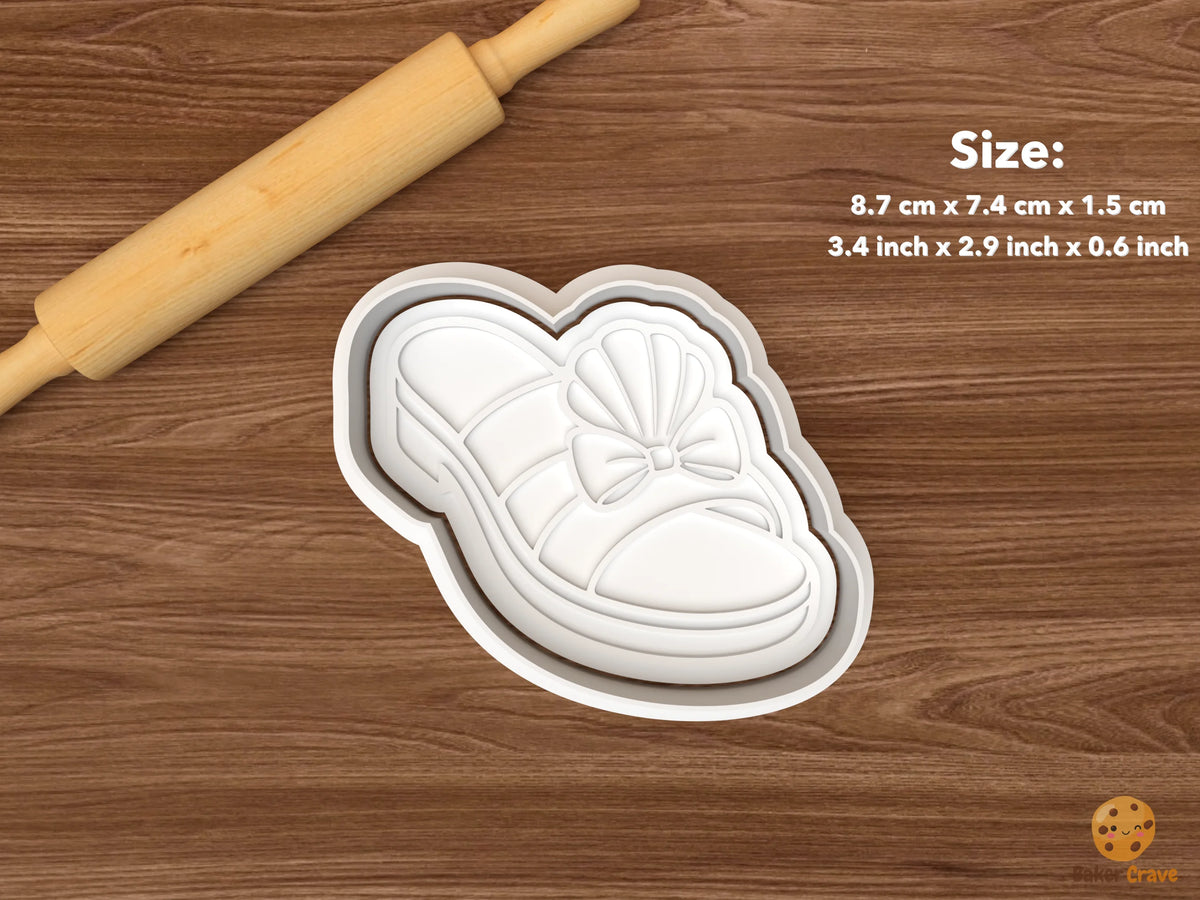 Coastal Bride Cookie Cutter Set - single shell bridal sandal