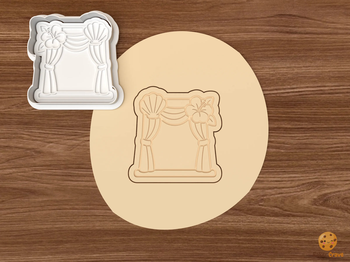 Coastal Bride Cookie Cutter Set - dough beach wedding arch