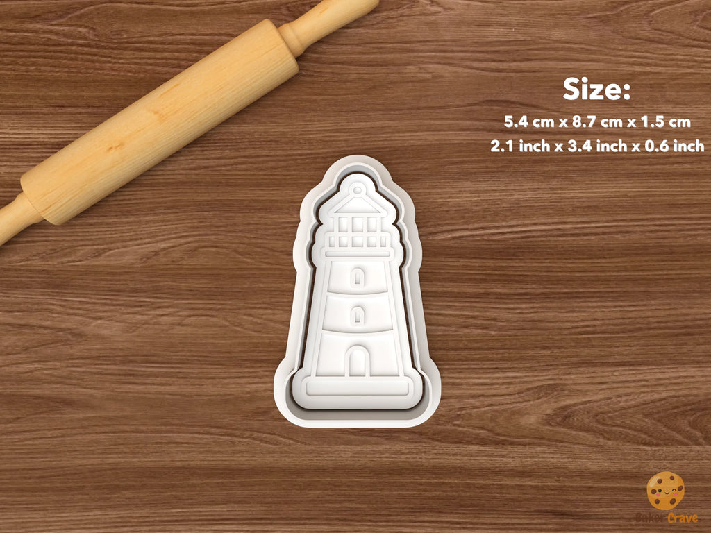 Coastal Mediterranean Cookie Cutter Set STL File - single lighthouse