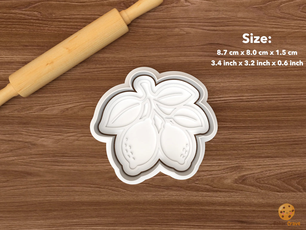 Coastal Mediterranean Cookie Cutter Set STL File - single lemon branch