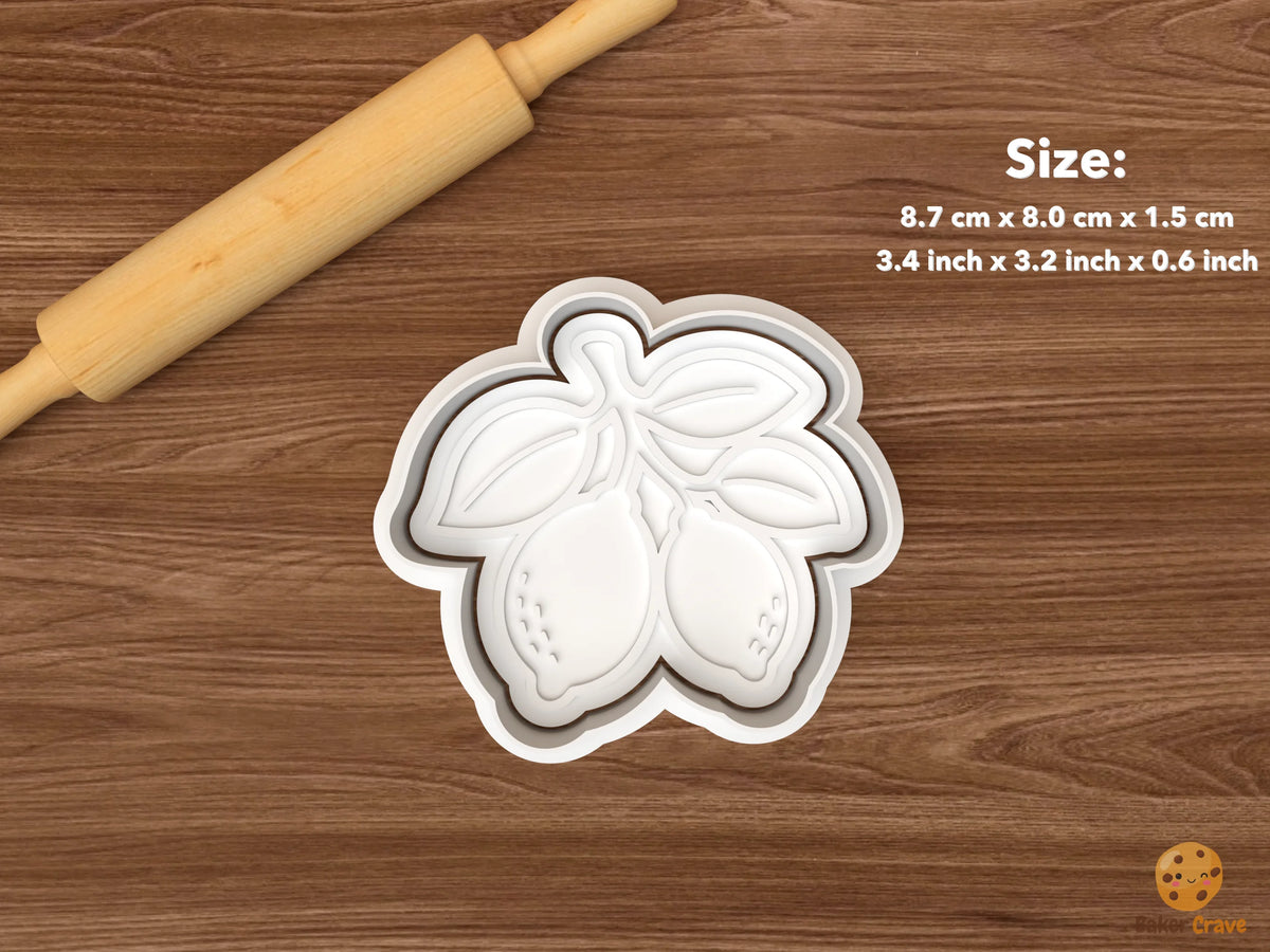 Coastal Mediterranean Cookie Cutter Set STL File - single lemon branch