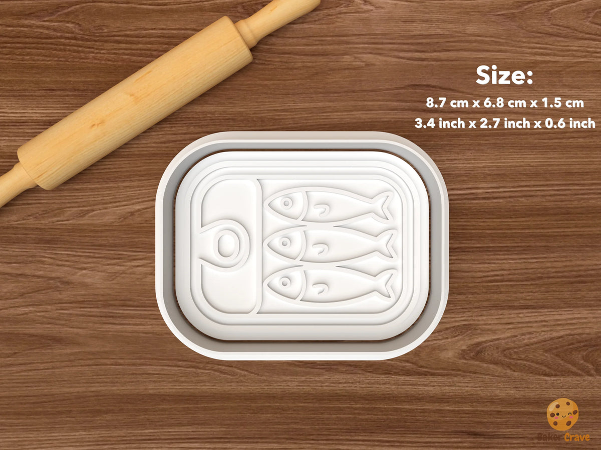 Coastal Mediterranean Cookie Cutter Set STL File - single canned sardines