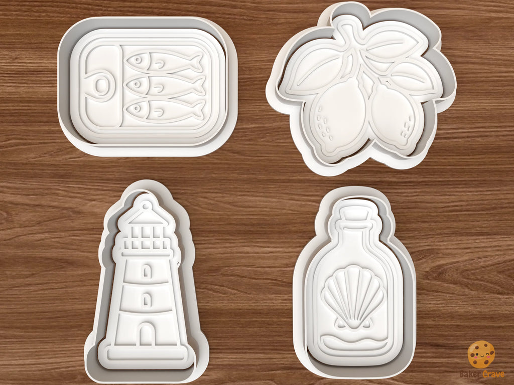 Coastal Mediterranean Cookie Cutter Set STL File - 01 set main
