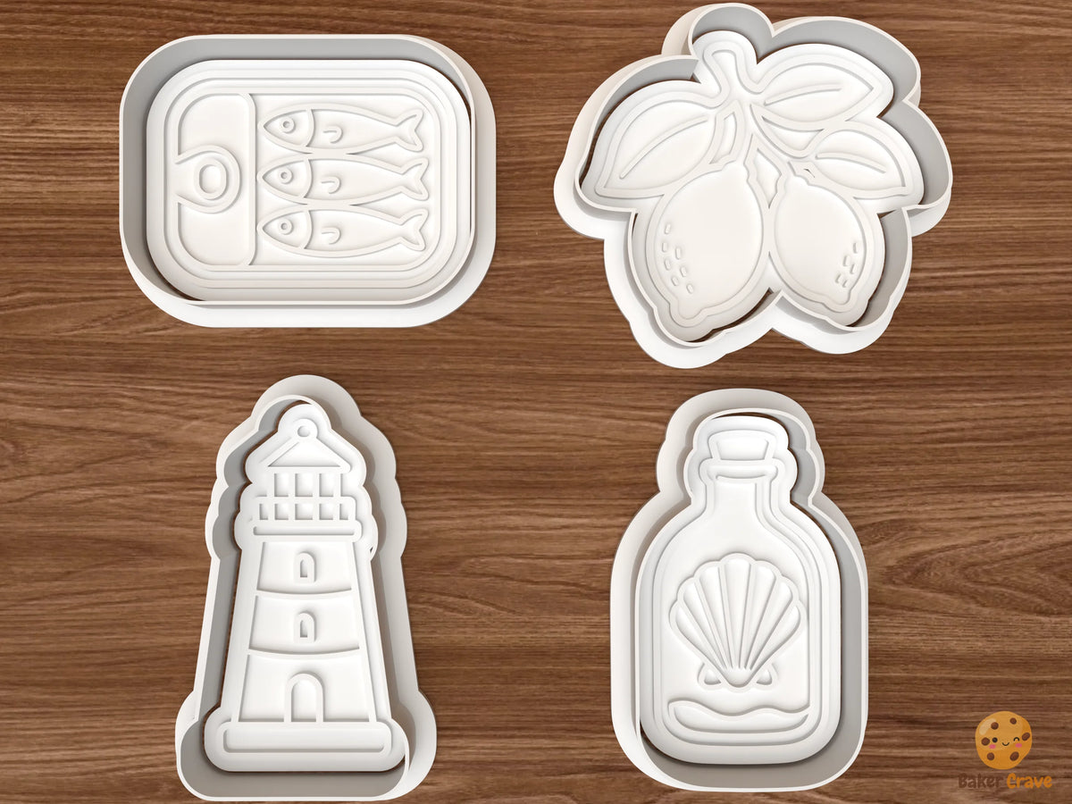 Coastal Mediterranean Cookie Cutter Set STL File - 01 set main