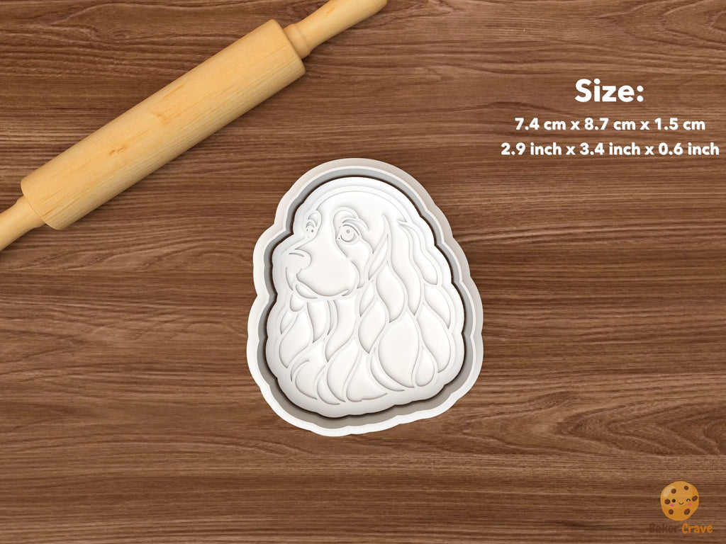 Cocker Spaniel Dog Cookie Cutter Set STL File - single front facing seated cocker spaniel