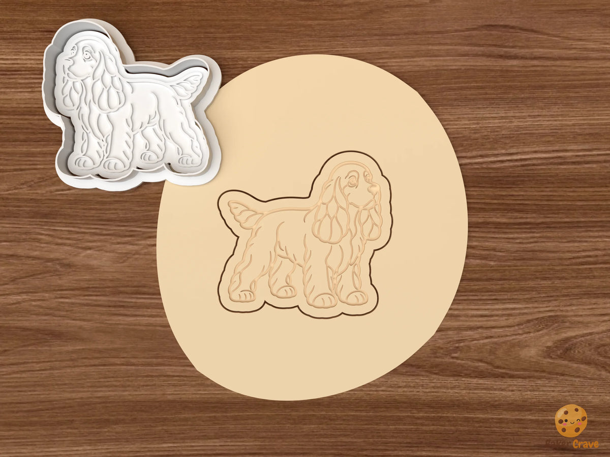 Cocker Spaniel Dog Cookie Cutter Set STL File - dough standing cocker spaniel dog