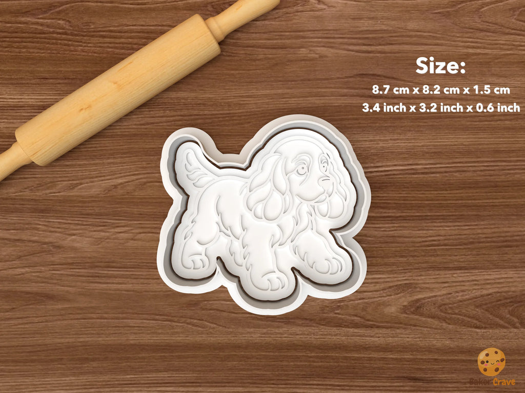 Cocker Spaniel Dog Cookie Cutter Set STL File - single walking cocker spaniel dog