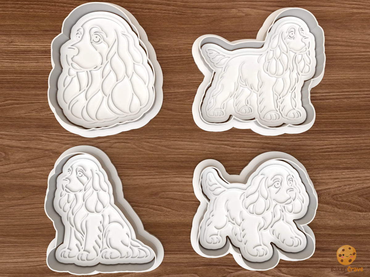 Cocker Spaniel Dog Cookie Cutter Set STL File - 01 set main