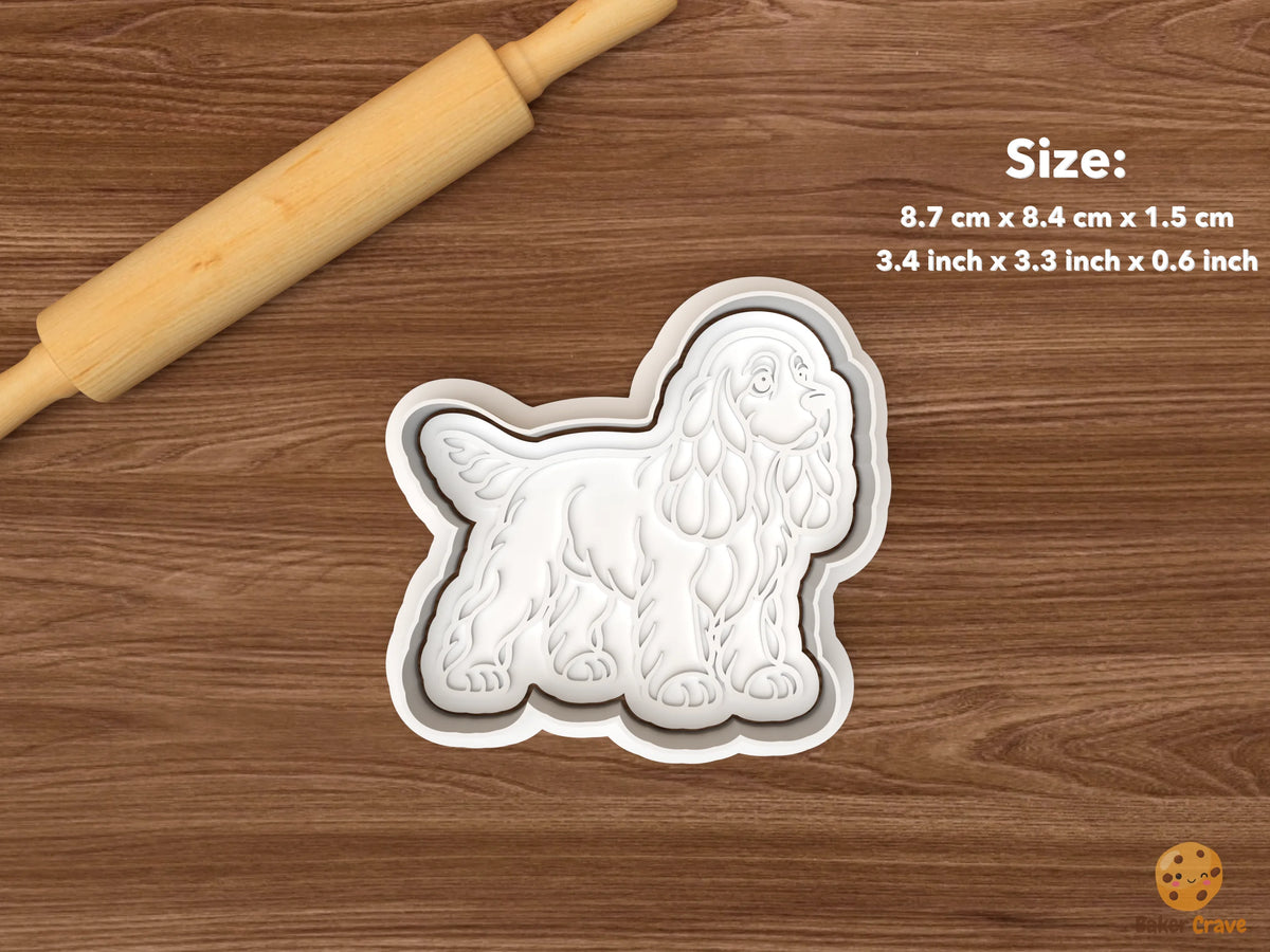 Cocker Spaniel Dog Cookie Cutter Set STL File - single standing cocker spaniel dog
