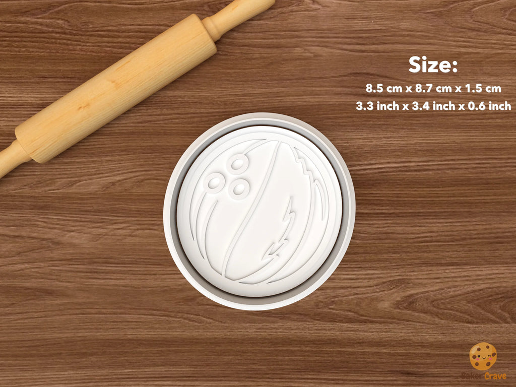 Coconut Tropical Cookie Cutter Set STL File - single whole coconut