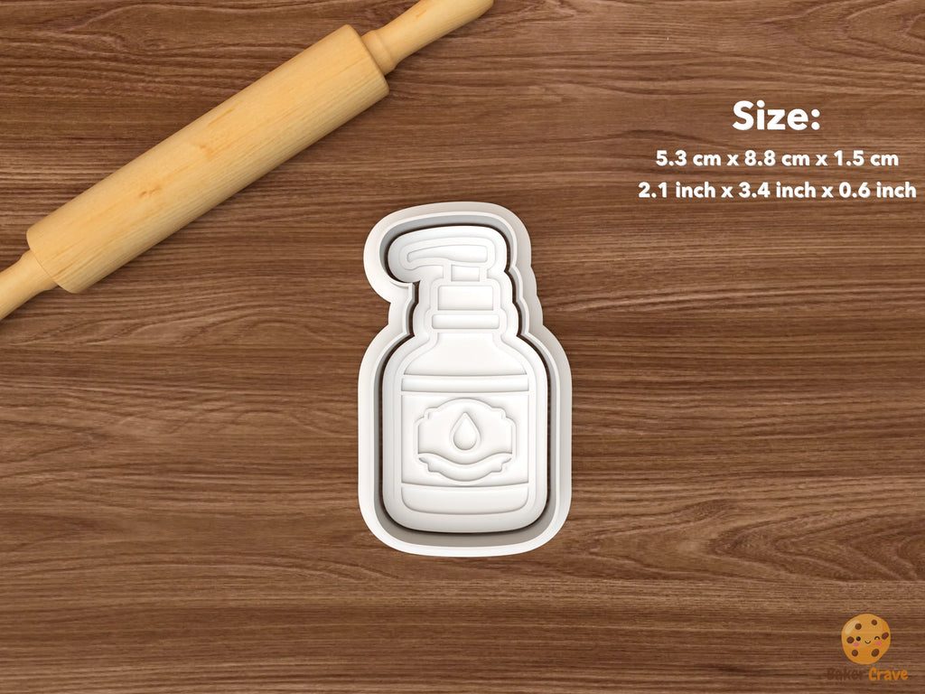 Coffee Shop Cookie Cutter Set STL File - single syrup pump bottle
