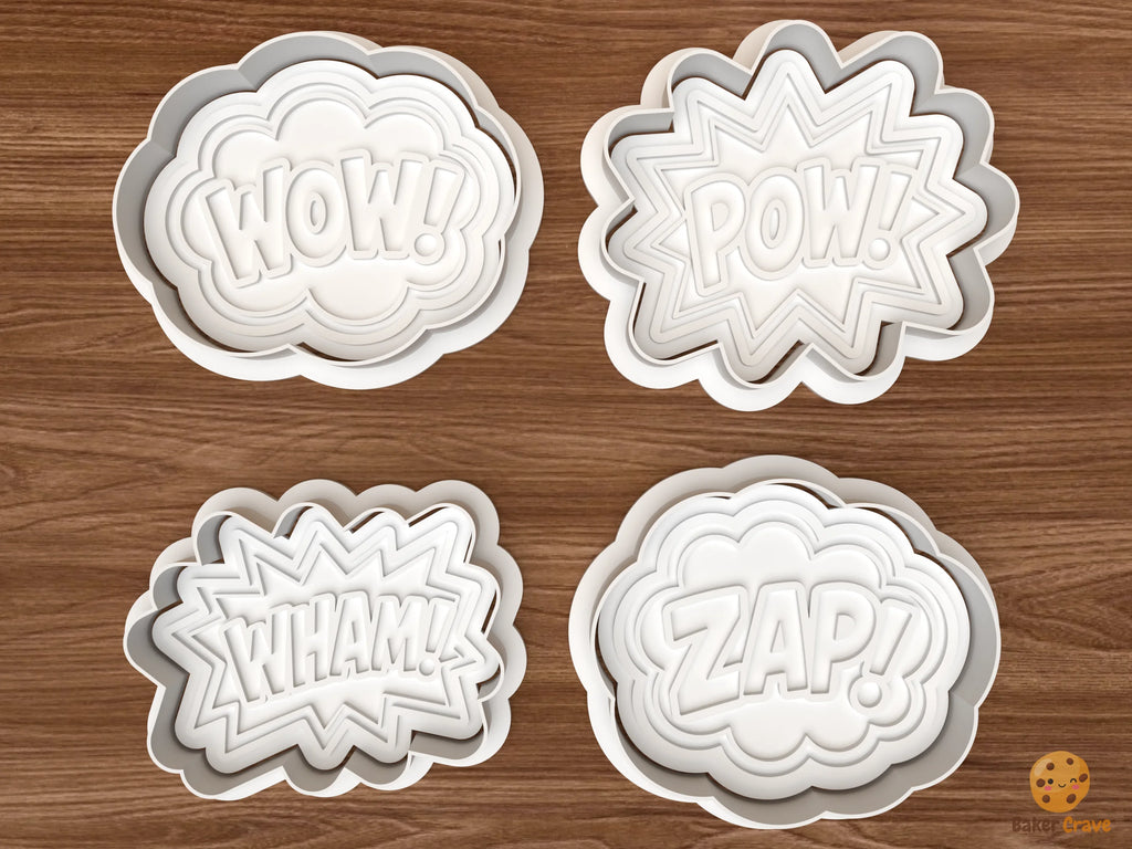 Comic Words Cookie Cutter Set STL File - 01 set main