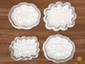 Comic Words Cookie Cutter Set STL File - 01 set main