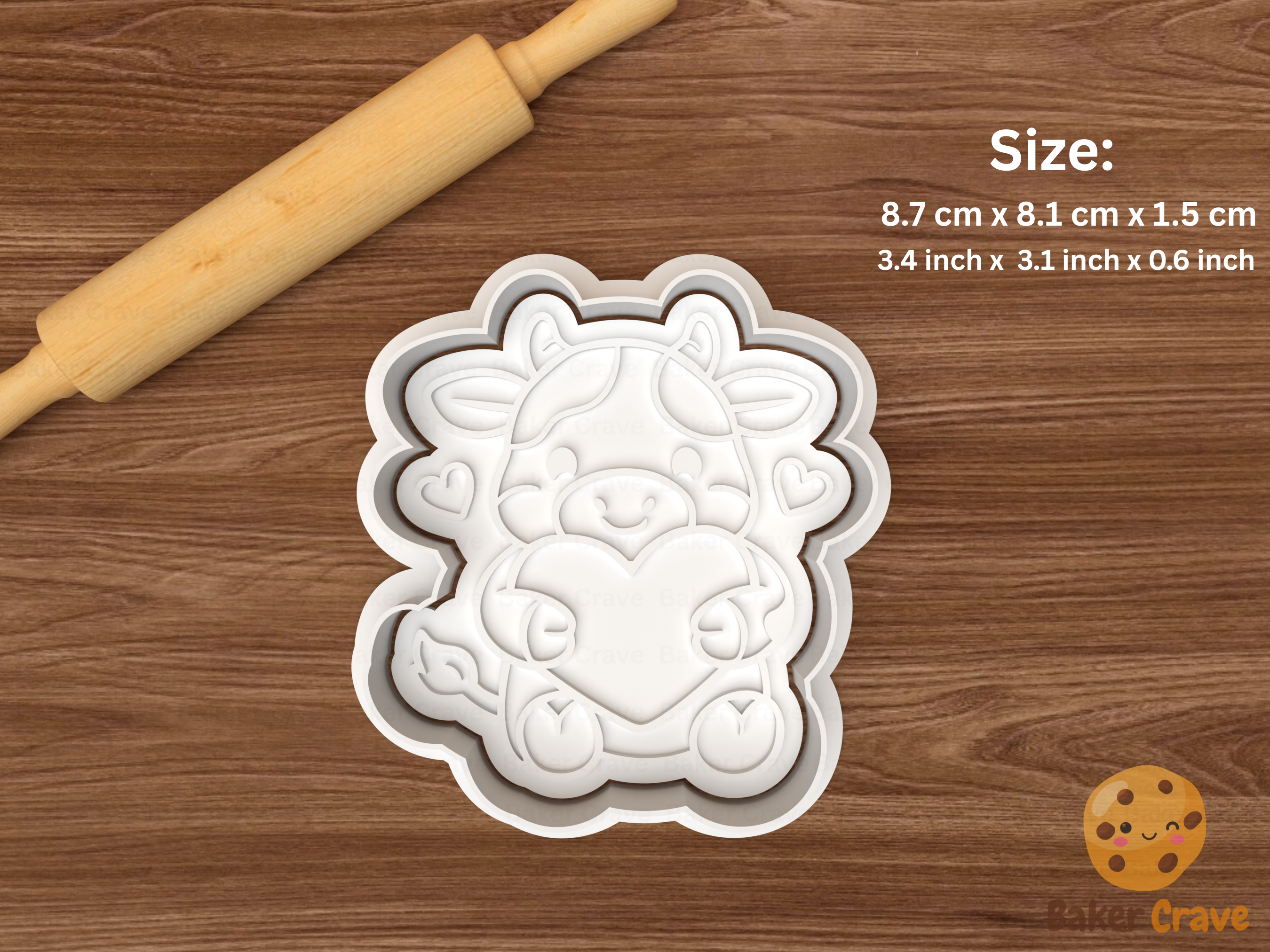 I Love Moo Cow Cookie Cutter Set STL File - cow4