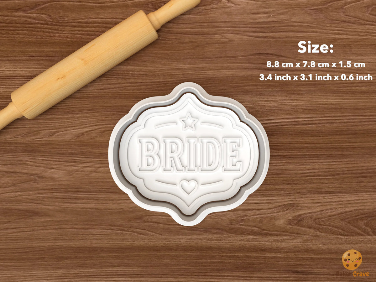 Cowgirl Bride Cookie Cutter Set - single bride plaque
