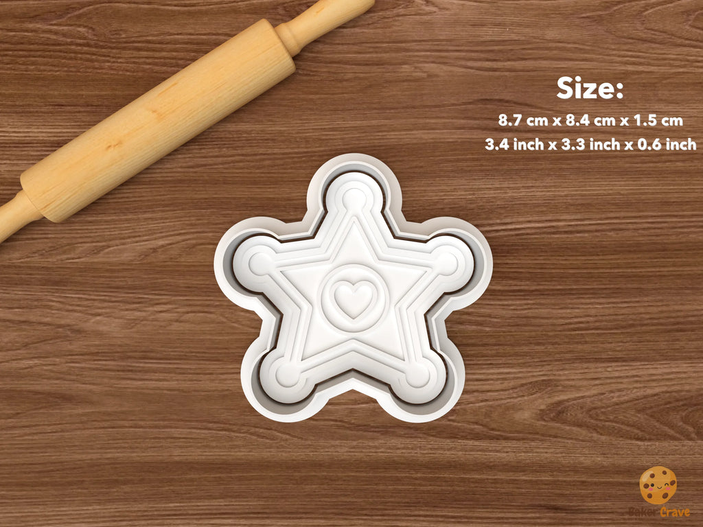 Cowgirl Party Cookie Cutter Set STL File - single sheriff badge