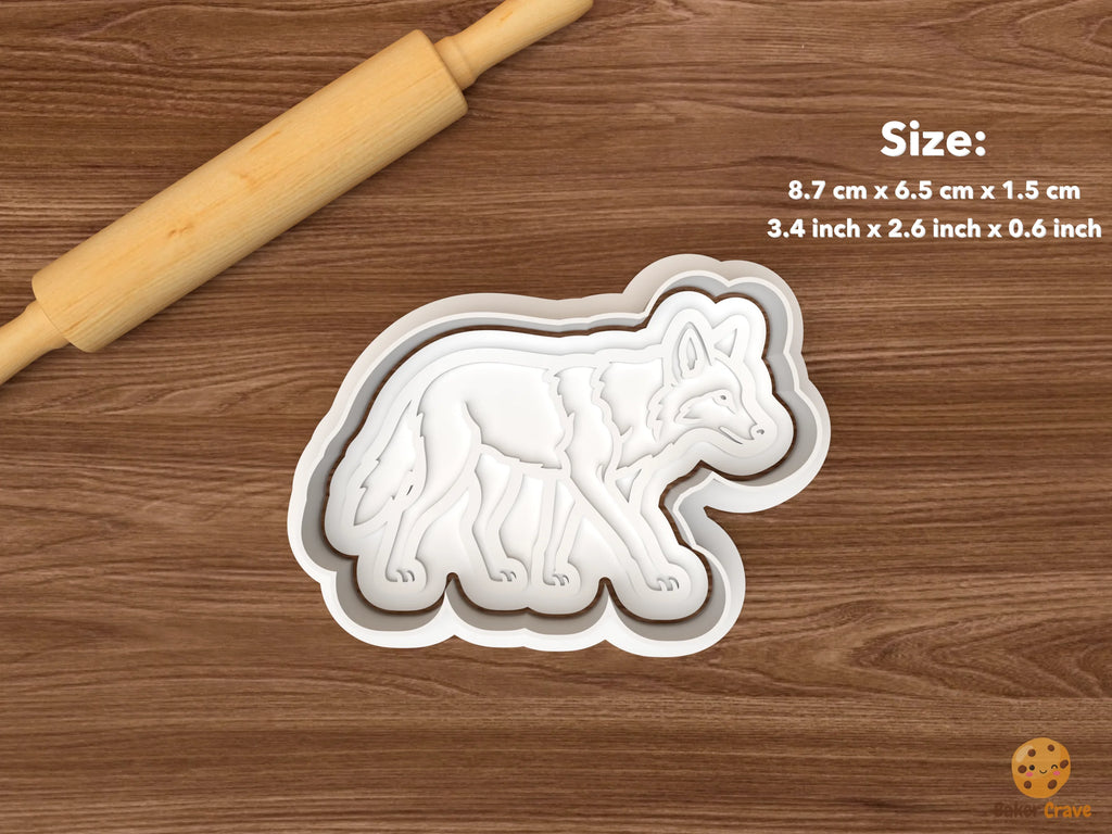 Coyote Cookie Cutter Set STL File - single walking coyote