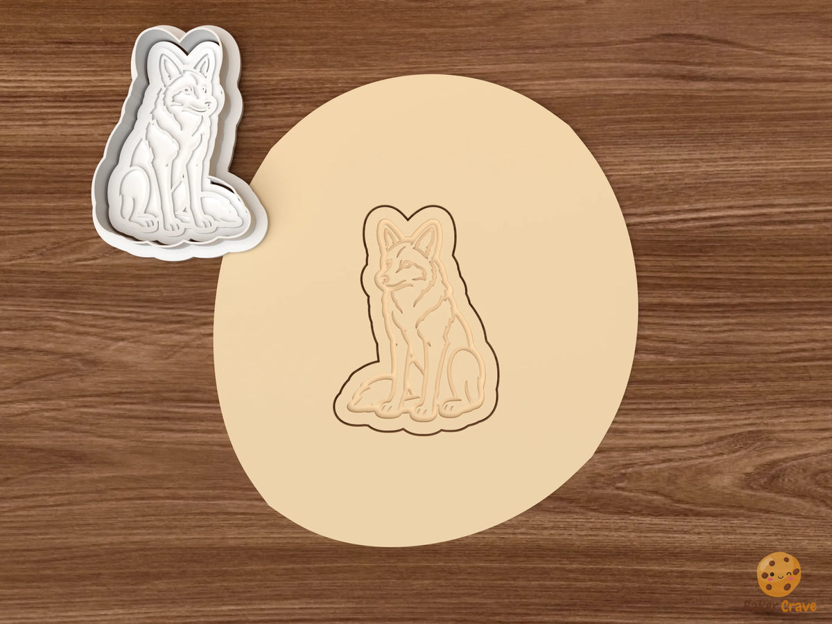 Coyote Cookie Cutter Set STL File - dough sitting coyote