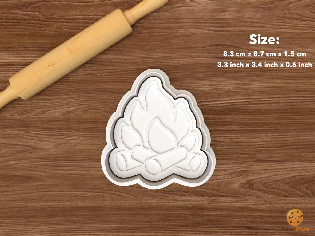 Cozy Fall Bonfire Cookie Cutter Set STL File