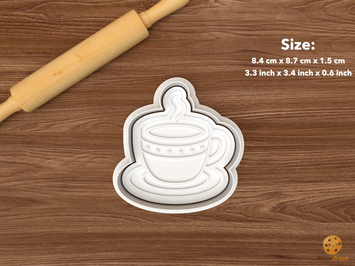 Cozy Winter Cookie Cutter Set STL File - single hot cocoa cup