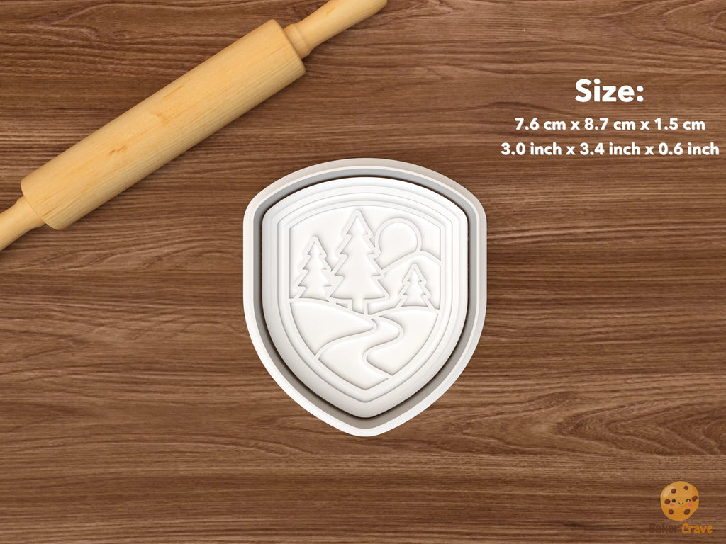 Cross Country Team Cookie Cutter Set STL File - single trail team shield