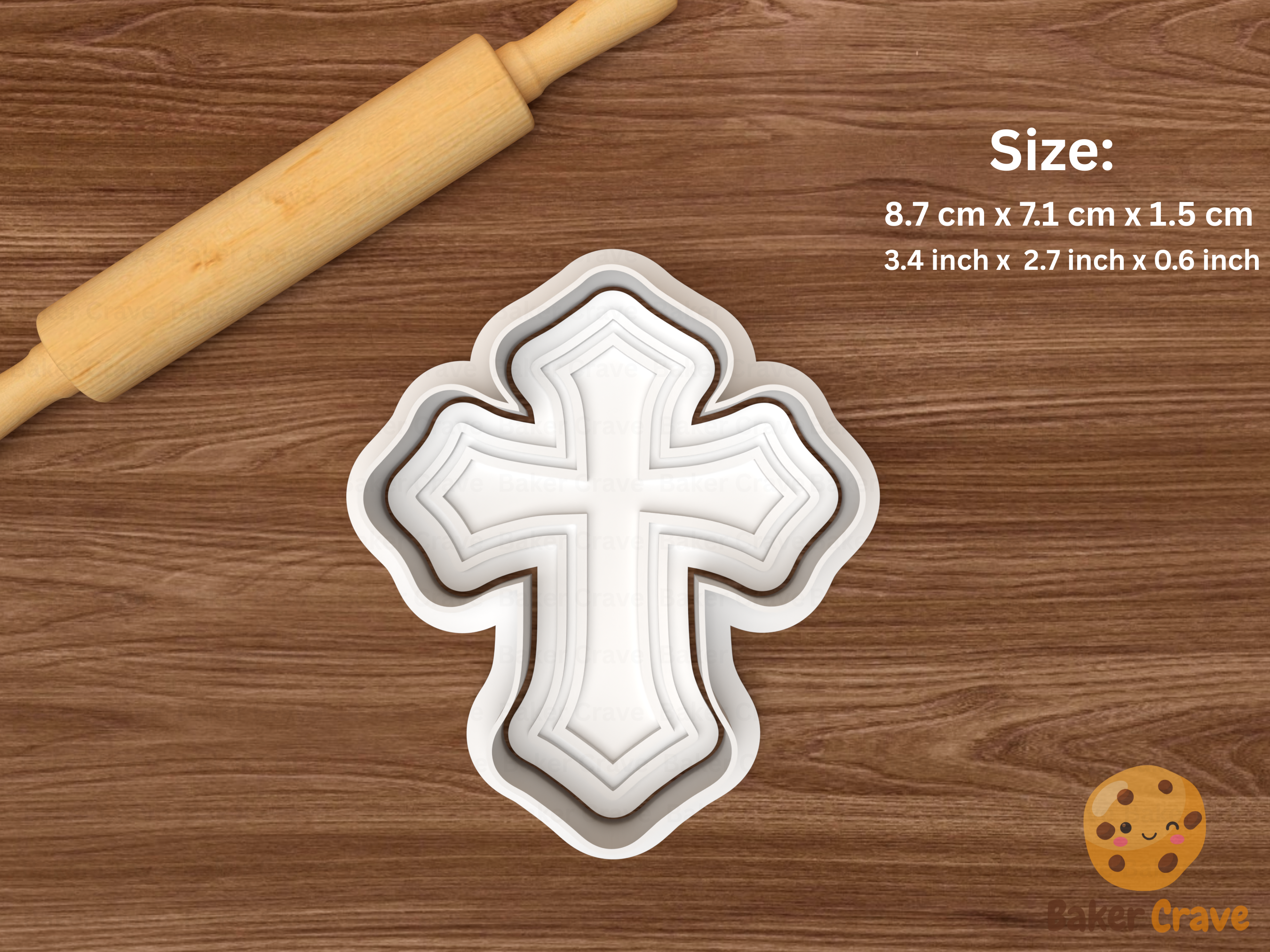 Cross Cookie Cutter Set STL File - cross9